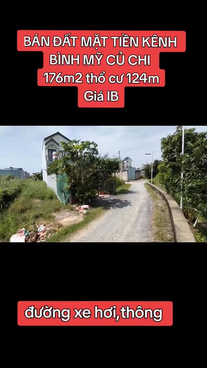 Đất mặt tiền kênh Bình Mỹ Củ Chi 176m² - Cơ hội đầu tư sinh lời!