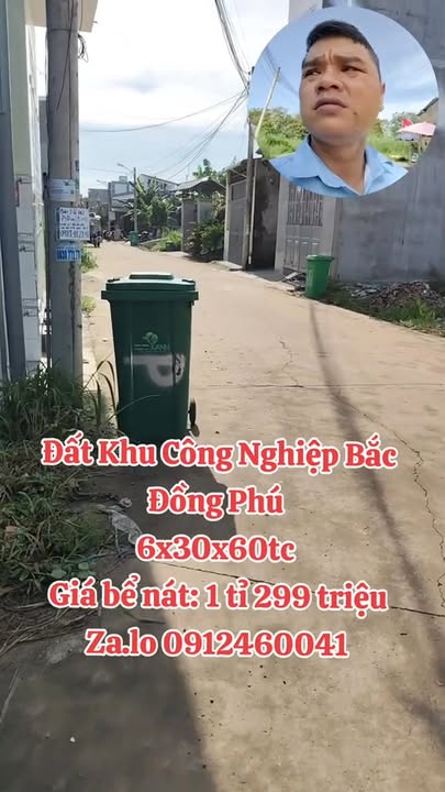 Đất KCN Bắc Đồng Phú 180m² giá 1.299 tỷ - Đầu tư lý tưởng cho xây trọ!