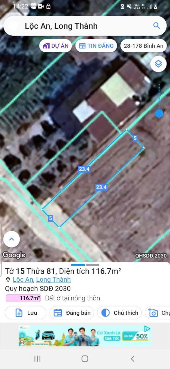 Đất nền Lộc An, Long Thành 116m² giá chỉ 1.3 tỷ - Đầu tư sinh lời cao!
