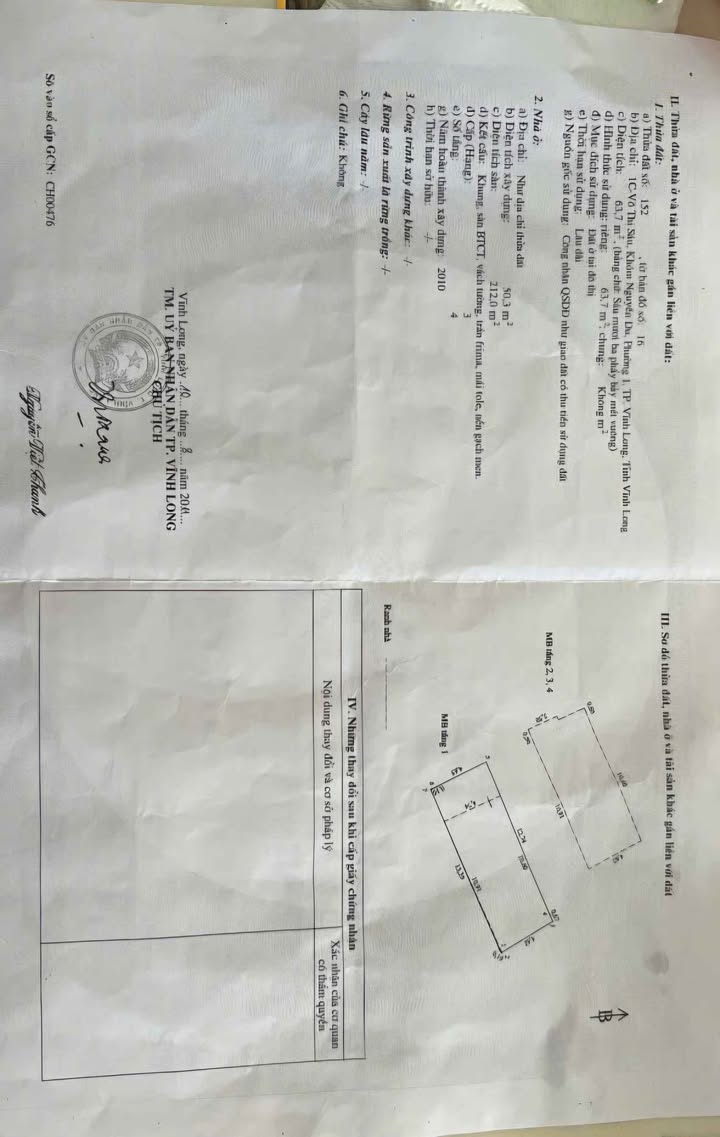 Nhà mặt tiền Võ Thị Sáu, Vĩnh Long 63.7m² giá 4.15 tỷ - Vị trí đắc địa, kinh doanh thuận lợi!