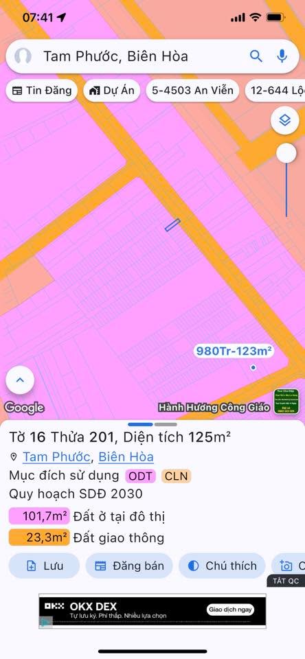 Đất Mặt tiền Mai Chí Thọ Tam Phước 125m² giá 1.4 tỷ - Đầu tư sinh lời ngay!