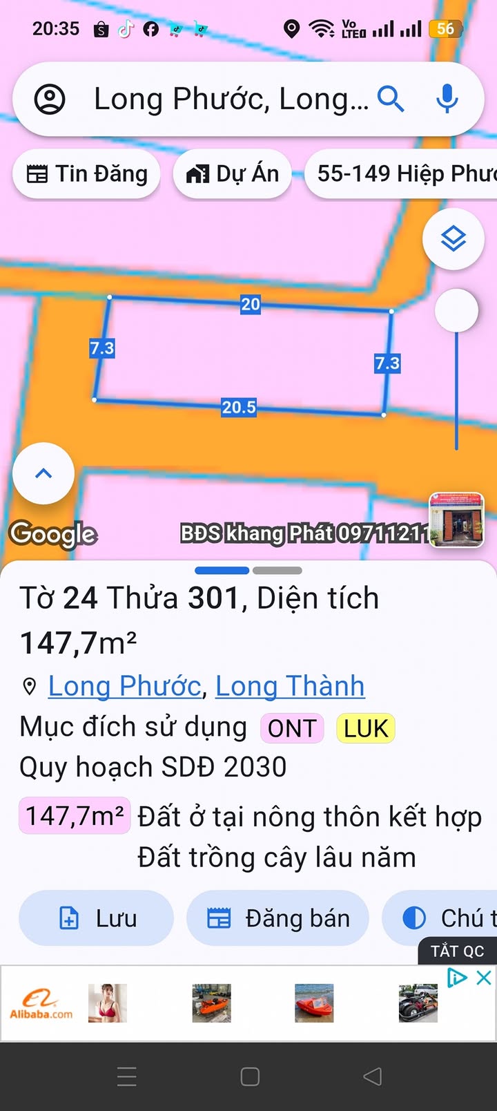 Đất nền Long Phước, Long Thành 146m² chỉ 2 tỷ - Cơ hội đầu tư hấp dẫn!