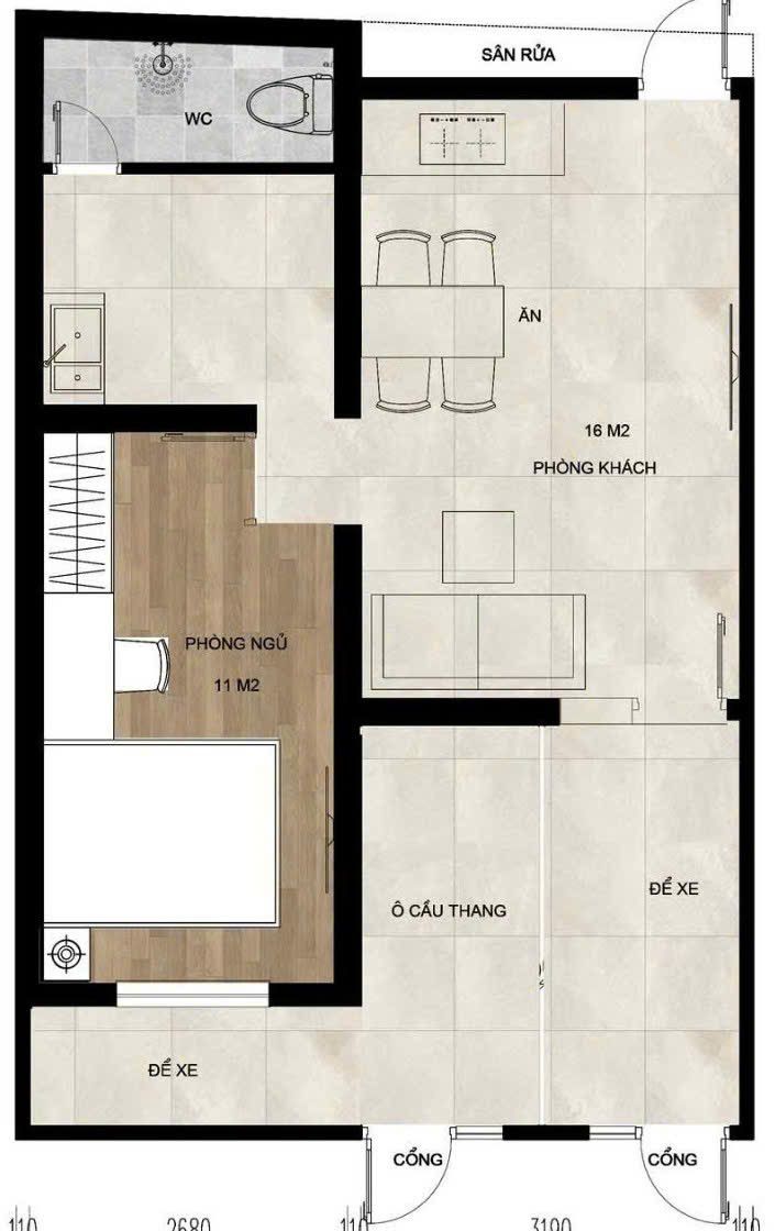 Căn hộ cho thuê tại Vinh 60m² - An ninh tốt, gần chợ và bệnh viện!