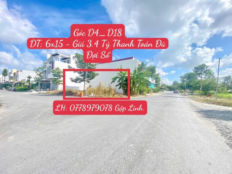 Đất nền góc 2 mặt tiền đường D4 & D18 - Khu Hồng Loan 6A, 96m² giá 3.4 tỷ - Cơ hội đầu tư hiếm có!