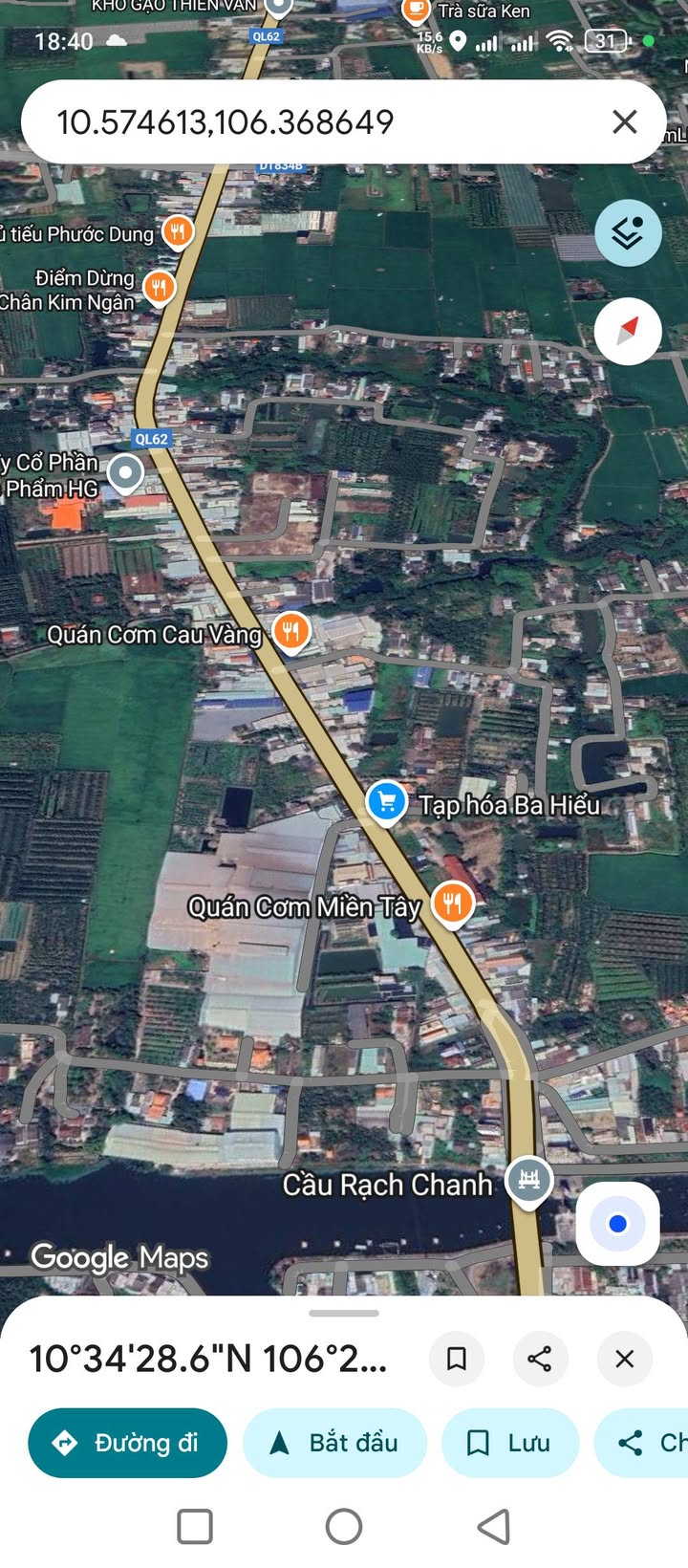 Nhà cấp 4 mặt tiền QL62, xã Mỹ Phú, huyện Thủ Thừa, 180m² - Kinh doanh thuận lợi!