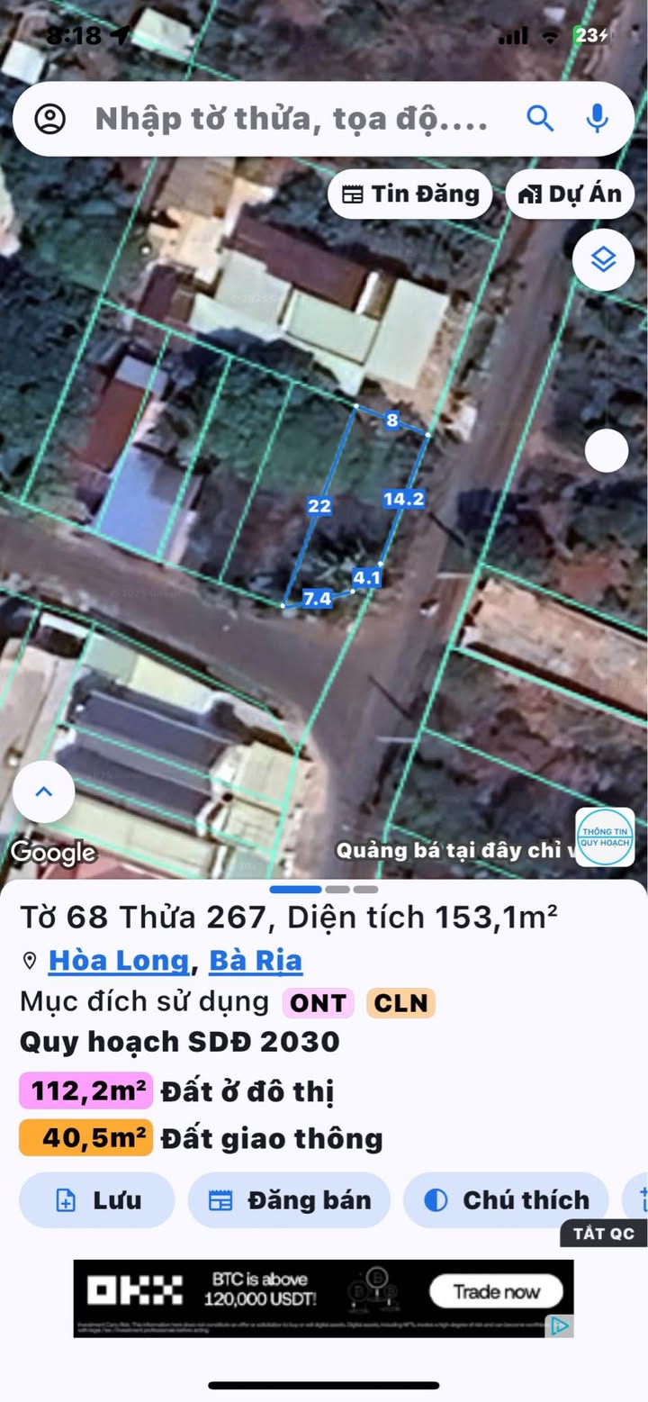 Đất nền Hòa Long Bà Rịa 176m² giá 2.6 tỷ - Lô góc 2 mặt tiền nhựa