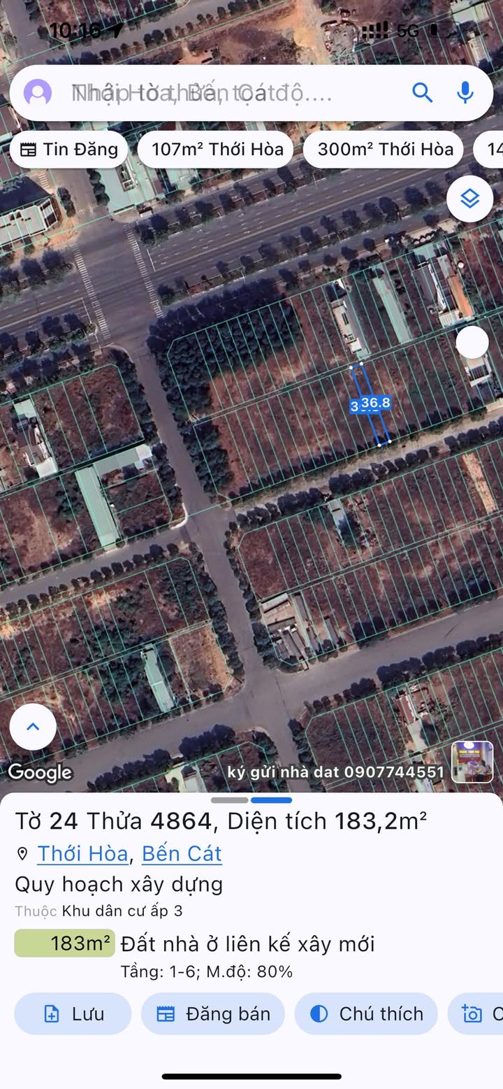 Đất nền Thới Hòa, Bến Cát 150m² giá 1.75 tỷ - Đầu tư sinh lời ngay!