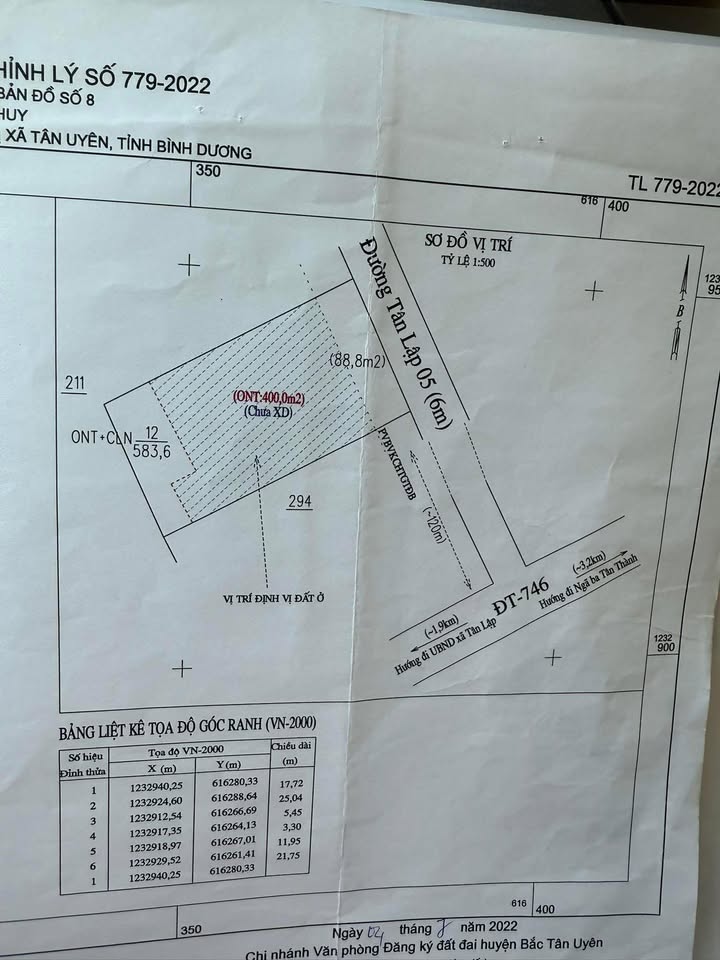Đất thổ cư Tân Lập Tân Uyên 576m² - Giá cả thương lượng hấp dẫn!