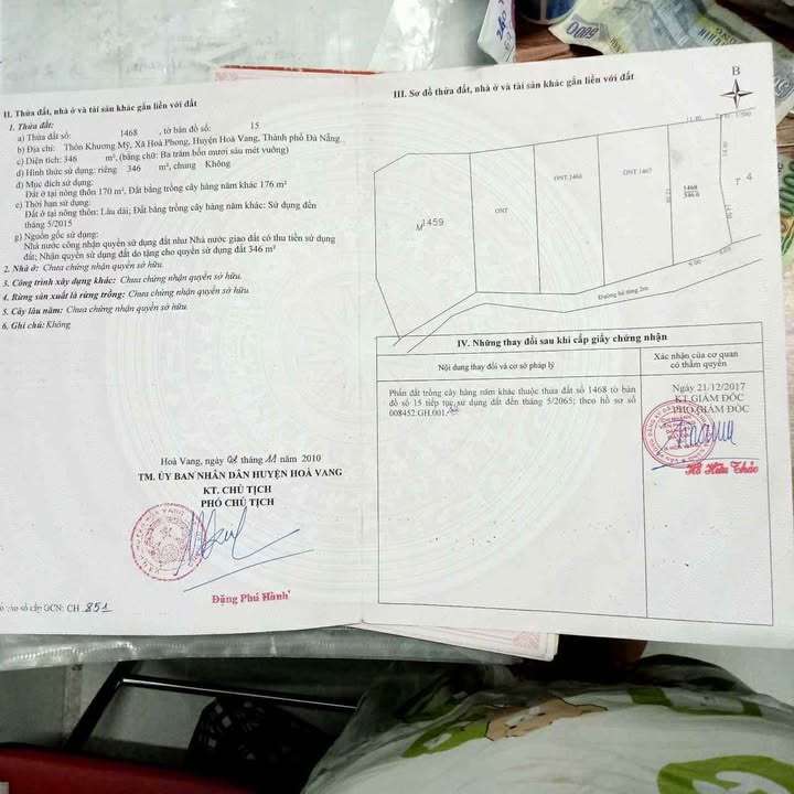 Đất vườn 346m² Hòa Phong Đà Nẵng - Mặt tiền rộng, giá thương lượng!