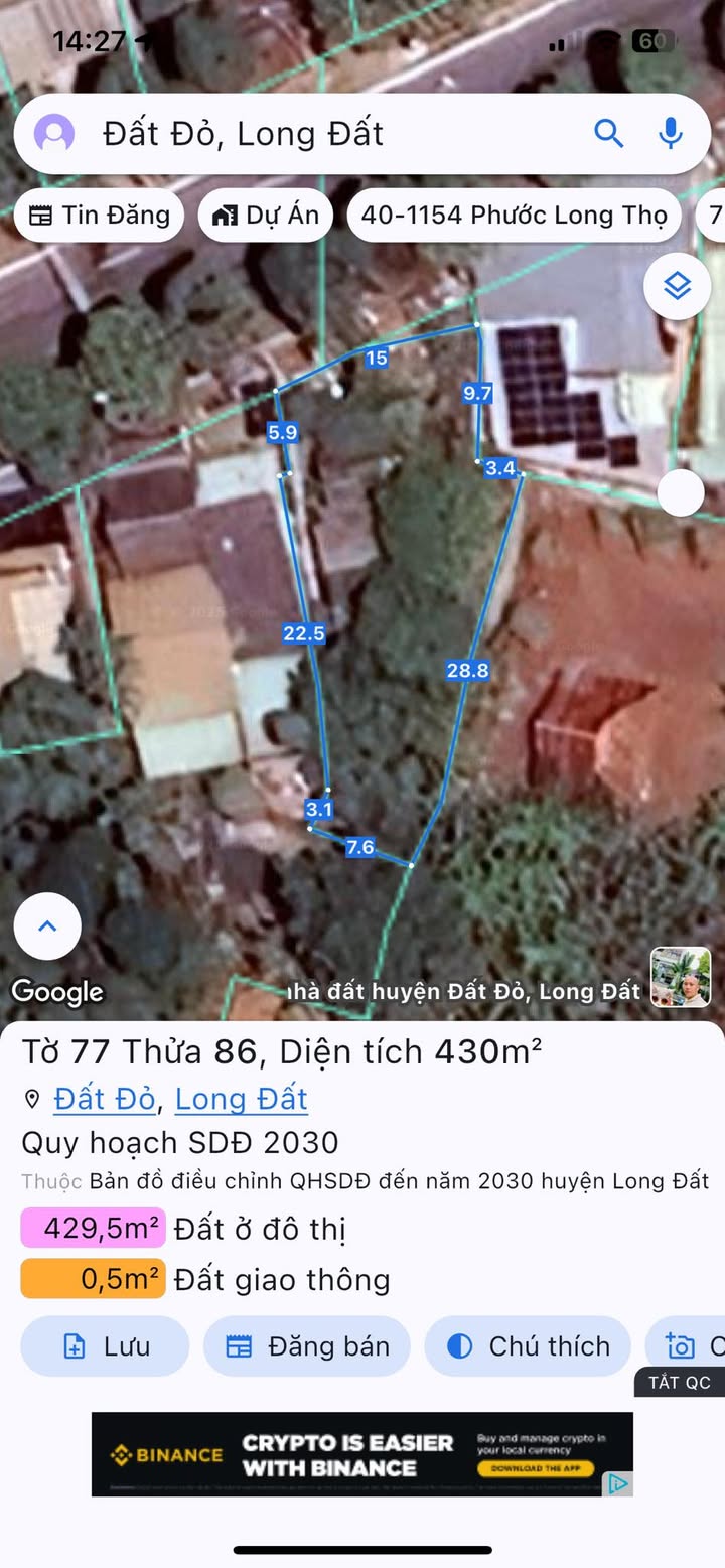 Đất nền Đất Đỏ 879m² giá 8.39 tỷ - Mặt tiền đường quốc lộ 55, vị trí đẹp!