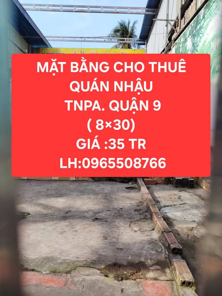 Mặt bằng cho thuê tại Tăng Nhơn Phú A, Quận 9 - Diện tích 240m², giá chỉ 35 triệu/tháng!