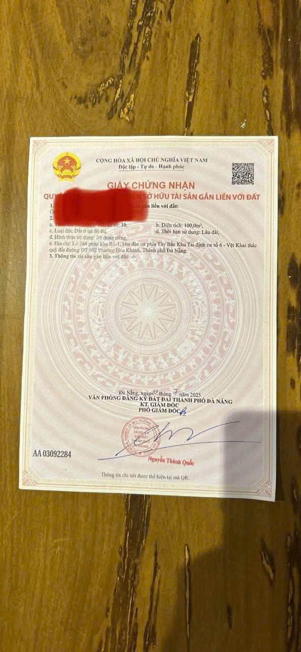 Đất nền Ngũ Hành Sơn 100m² giá 3.13 tỷ - Gần chợ, trường học!