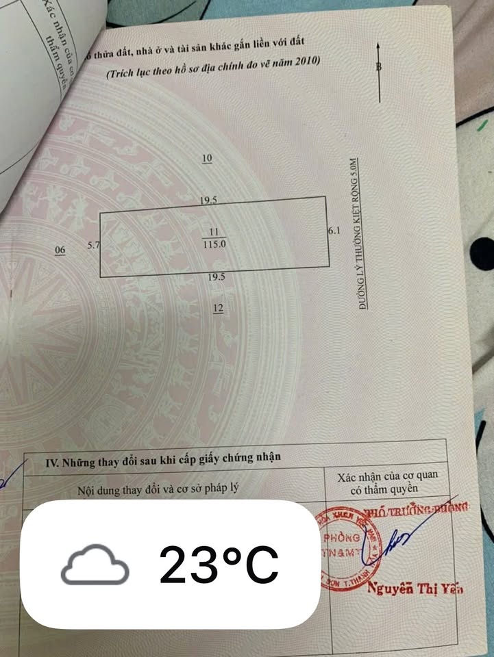 Đất nền đường Lý Thường Kiệt, Quảng Tiến 115m² giá 1 tỷ - Sổ hồng sẵn!