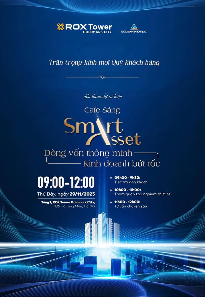 Văn phòng cho thuê ROX Tower Goldmark City 2025 - Cơ hội đầu tư sinh lời!