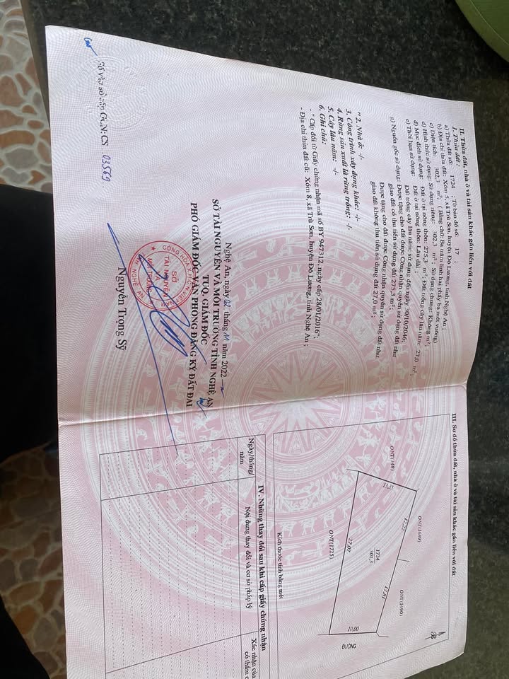 Đất chính chủ xã Trù Sơn 270m² giá 900 triệu - Nở hậu đẹp, đầu tư sinh lời!