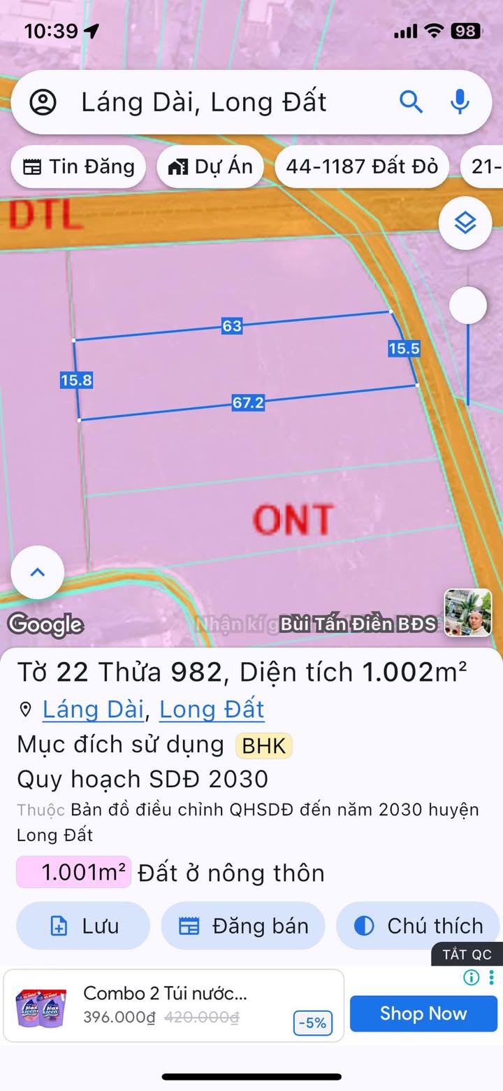 Đất nền Láng Dài 1000m² giá 2.1 tỷ - Đầu tư sinh lời ngay!