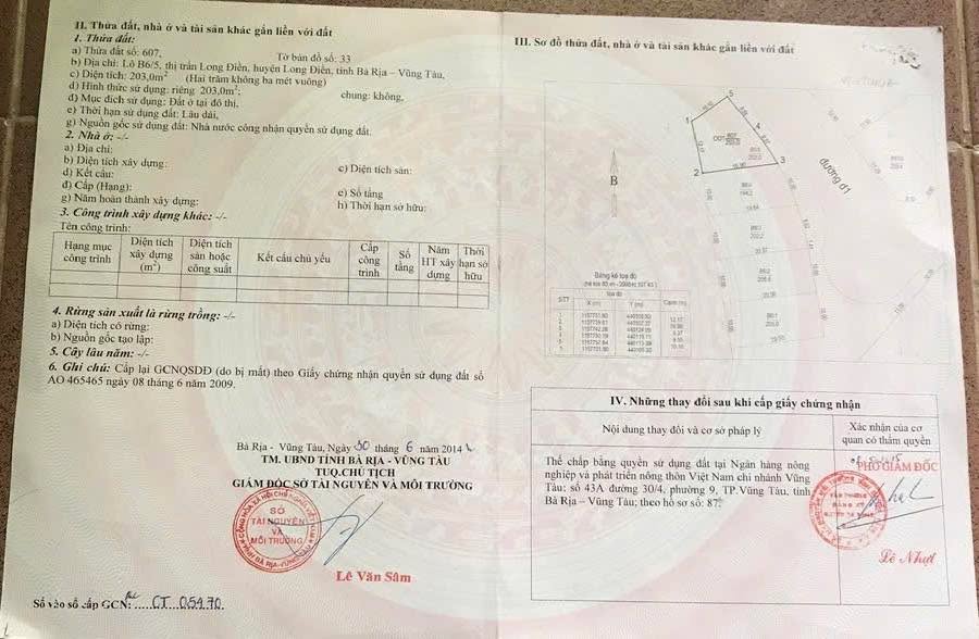 Bán đất biệt thự hai mặt tiền Long Điền 202m² giá 2.02 tỷ - Đầu tư sinh lời ngay!