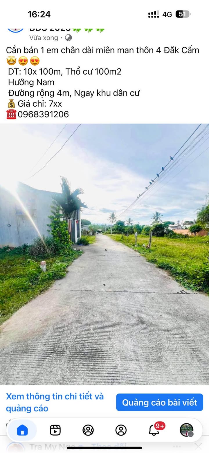 Đất nền thôn 4 Đăk Cấm 1000m² giá 700 triệu - Đầu tư sinh lời ngay!