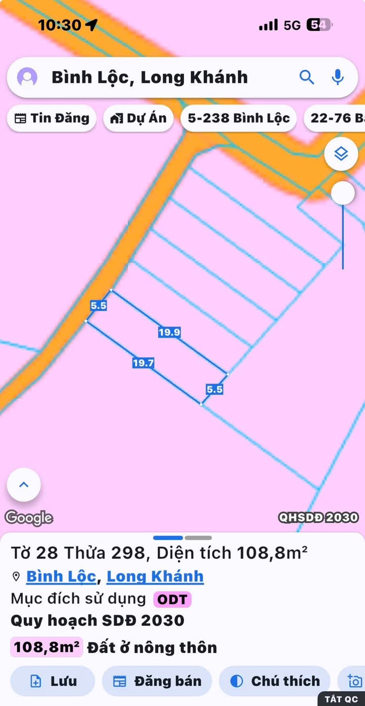 Đất nền Phường Bình Lộc, Long Khánh 100m² giá 850 triệu - Sổ hồng chính chủ