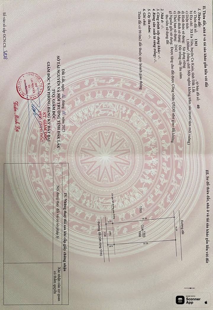 Đất nền 1000m² mặt tiền K'Mar - xã Ea Tiêu - Cư Kuin - Đầu tư sinh lời ngay!