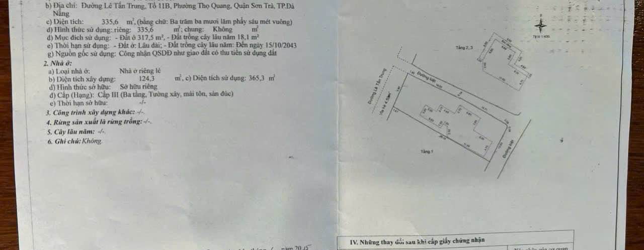 Đất mặt tiền đường Lê Tấn Trung, 335m² giá 33.56 tỷ - Cơ hội đầu tư hấp dẫn!