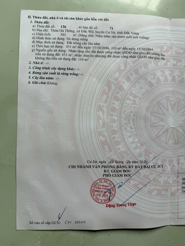 Đất nền mặt đường nhựa thôn Hà Thông, Đắk Wil 5315m² - Giá chỉ 700 triệu!