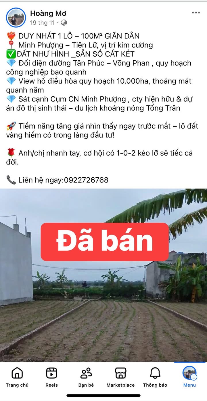 Đất nền 100m² Minh Phượng, Tiên Lữ - Giá thỏa thuận, đầu tư lý tưởng!
