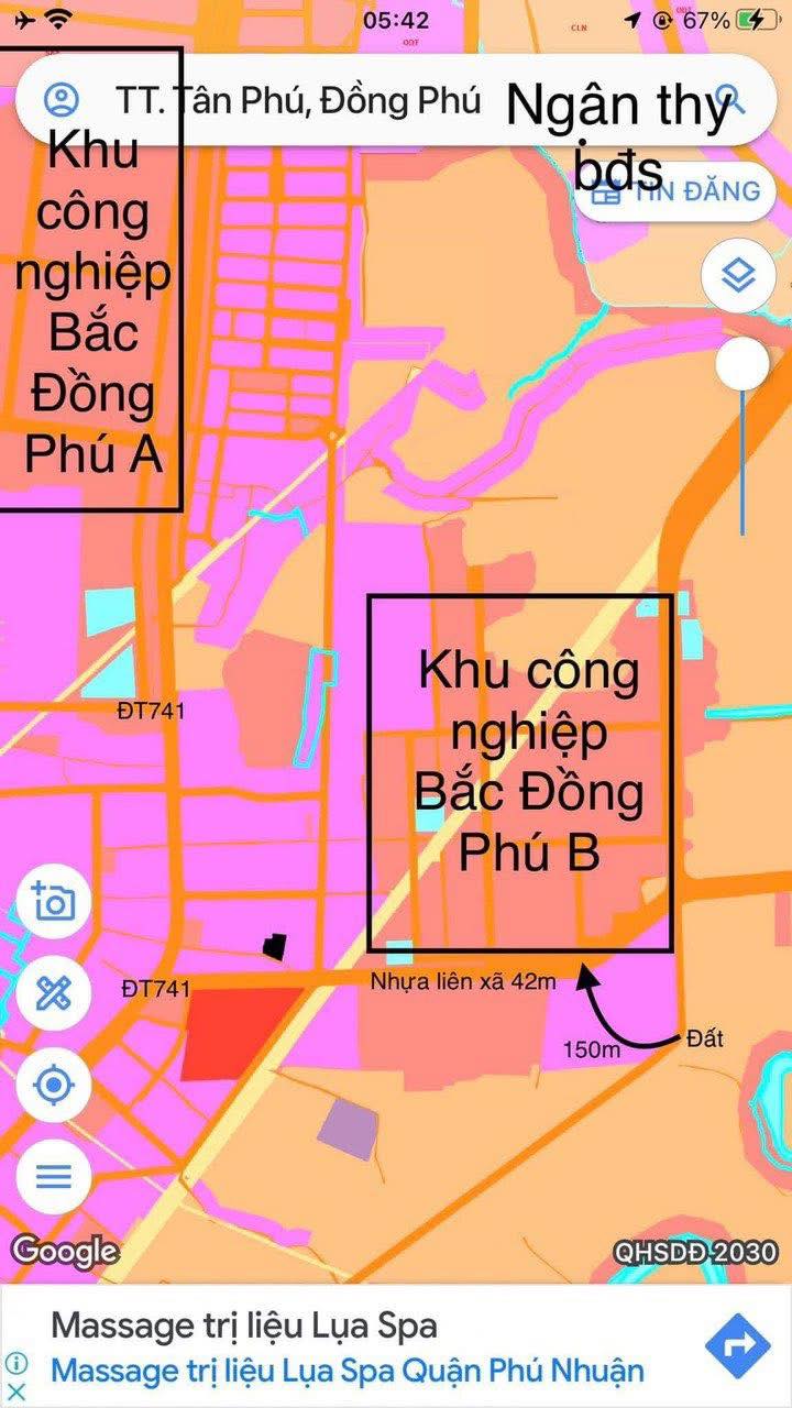 Đất nền Tân Phú, Đồng Phú 300m² giá 550 triệu - Sổ đỏ chính chủ, xây trọ ngay!