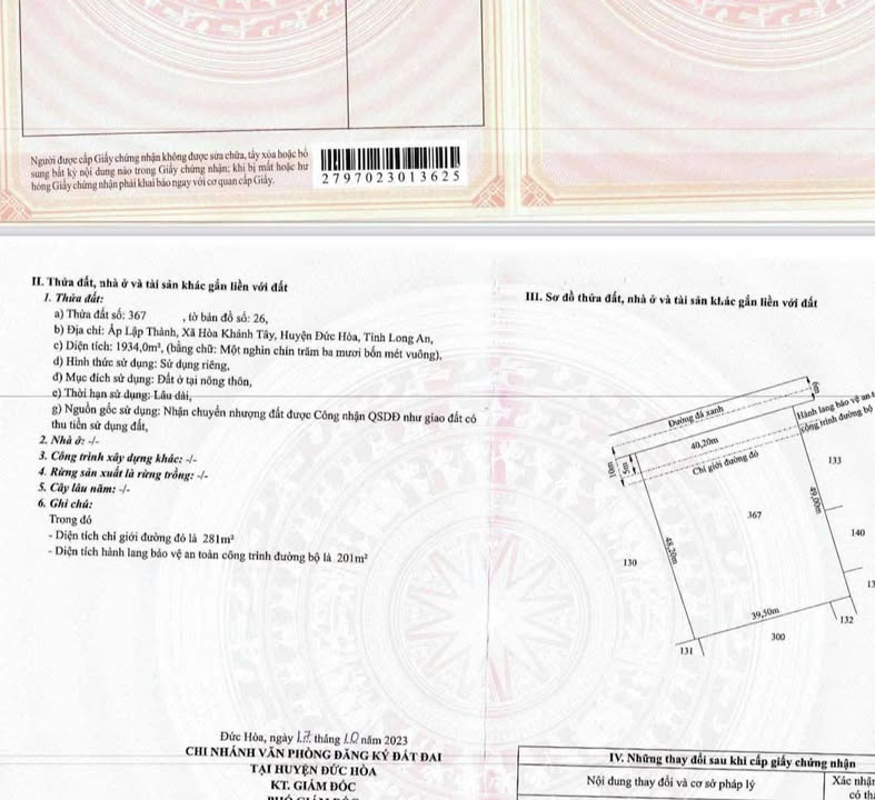 Đất thổ cư 1934m² mặt tiền đường Lập Thành, giá 11 tỷ - Cơ hội đầu tư sinh lời!