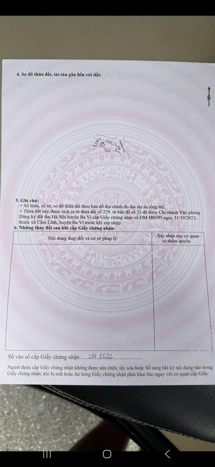 Đất thổ cư Cẩm Lĩnh, Ba Vì 114m² giá chỉ 900 triệu - Cơ hội đầu tư tuyệt vời!