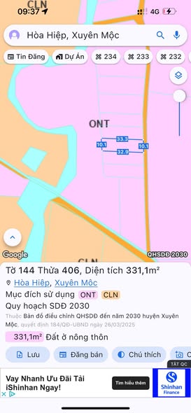 Đất nền 330m² Hòa Hiệp, Xuyên Mộc chỉ 1.1 tỷ - Cơ hội đầu tư tuyệt vời!