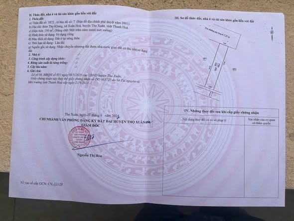 Đất thổ cư Xuân Hoà, Thọ Xuân 150m² giá chỉ 400 triệu - Đầu tư sinh lời ngay!