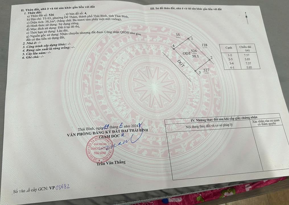 Nhà riêng Tổ 3, phường Đề Thám, TP. Thái Bình 38m² giá 2 tỷ - Sổ đỏ chính chủ, pháp lý rõ ràng!