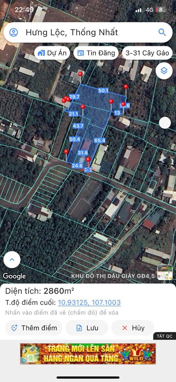 Đất ở Dầu Giây, Thống Nhất 2,8 sào giá tốt - Đầu tư sinh lời!