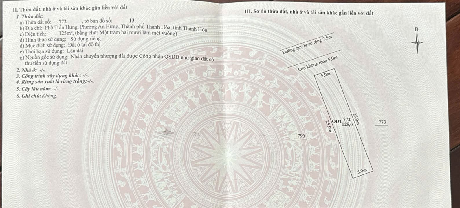 Đất nền An Hưng, TP Thanh Hóa 125m² giá 2 tỷ - Cơ hội đầu tư hấp dẫn!