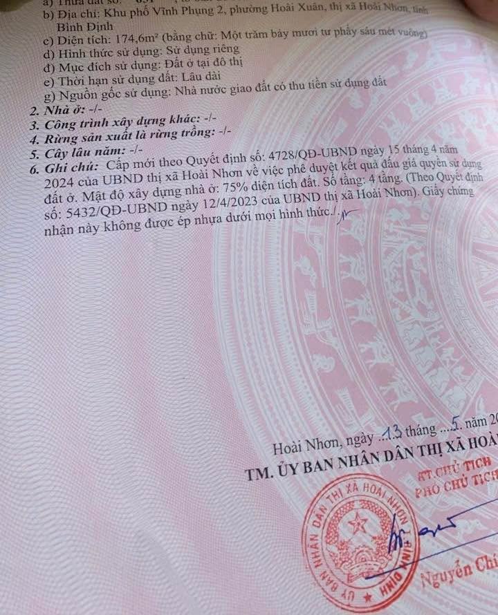 Đất mặt tiền đường Trường Chinh, Hoài Xuân 174m² - Giá chỉ 900 triệu!