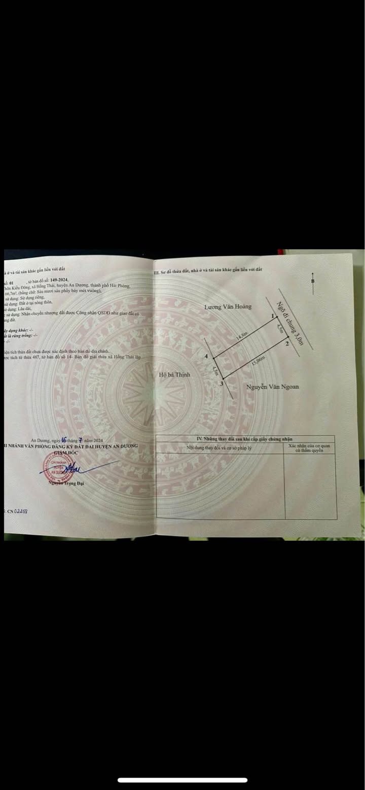 Đất nền Hồng Thái, An Dương 66,7m² giá 1,47 tỷ - Đường ô tô vào tận nơi!