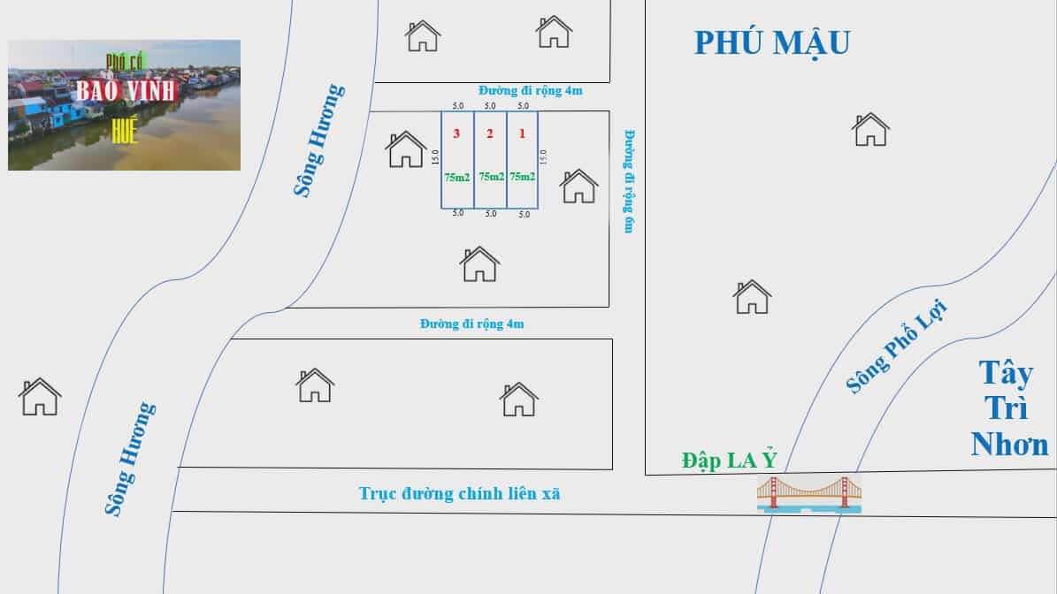 Đất thổ cư phường Dương Nổ 75m² giá 875 triệu - Vị trí gần bờ sông Hương thơ mộng!