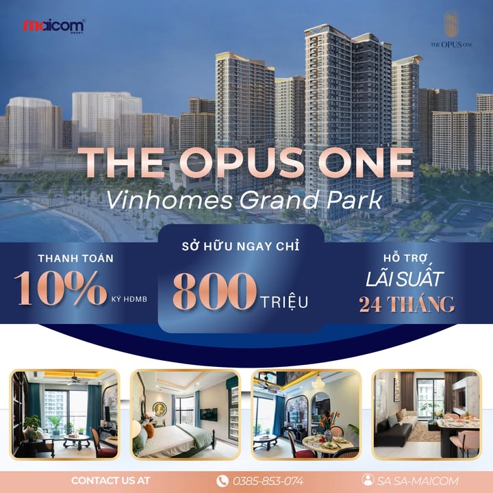 Căn hộ The Opus One, Thủ Đức 80m² giá 800 triệu - Sang trọng đẳng cấp 5 sao!