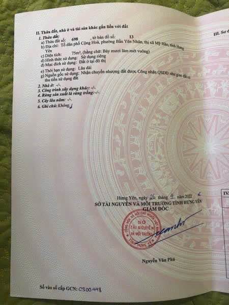 Đất nền Bần Yên Nhân 75m² giá chỉ 1 tỷ - Đường ô tô vào tận nơi!