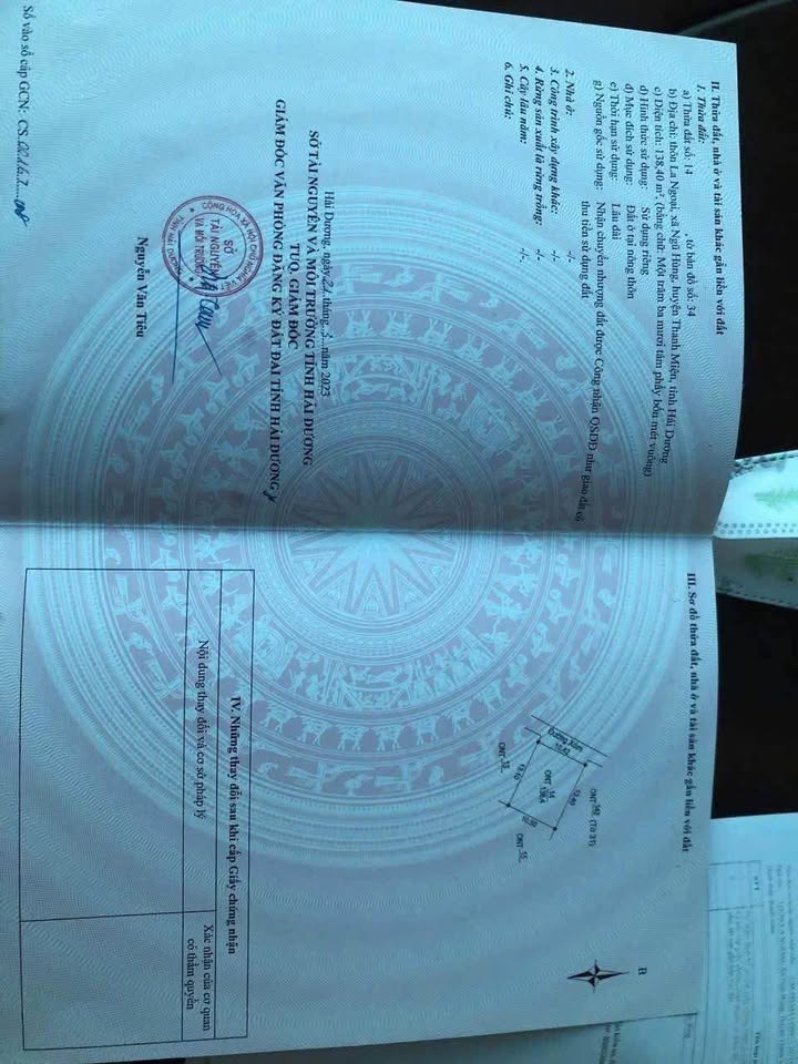 Đất thổ cư Ngũ Hùng, Thanh Miện, Hải Dương 138m² - Giá chỉ 1 tỷ, ô tô vào tận cổng!