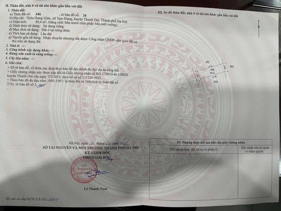 Đất Tam Hưng - Thanh Oai 50m² chỉ 6 triệu/m² - Đầu tư sinh lời ngay!