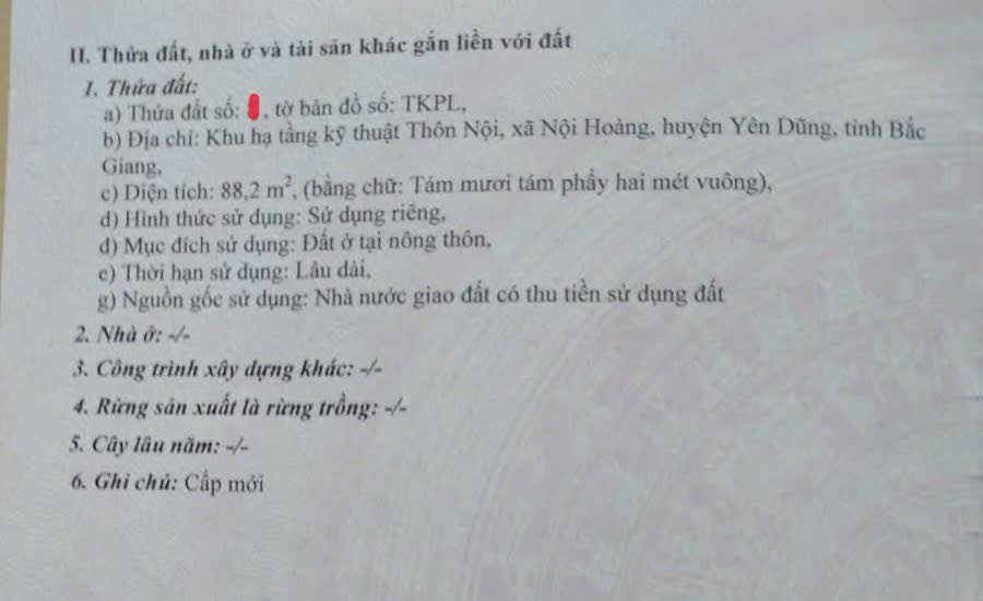 Đất nền thôn Nội, xã Nội Hoàng 88.2m² giá 3 tỷ - Đầu tư sinh lời ngay!
