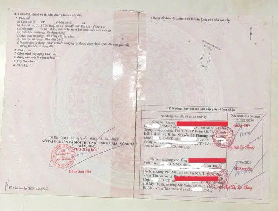 Đất 2 mặt tiền Tóc Tiên, Phú Mỹ 1027m² giá 6.5 tỷ - Tiềm năng phát triển lớn!