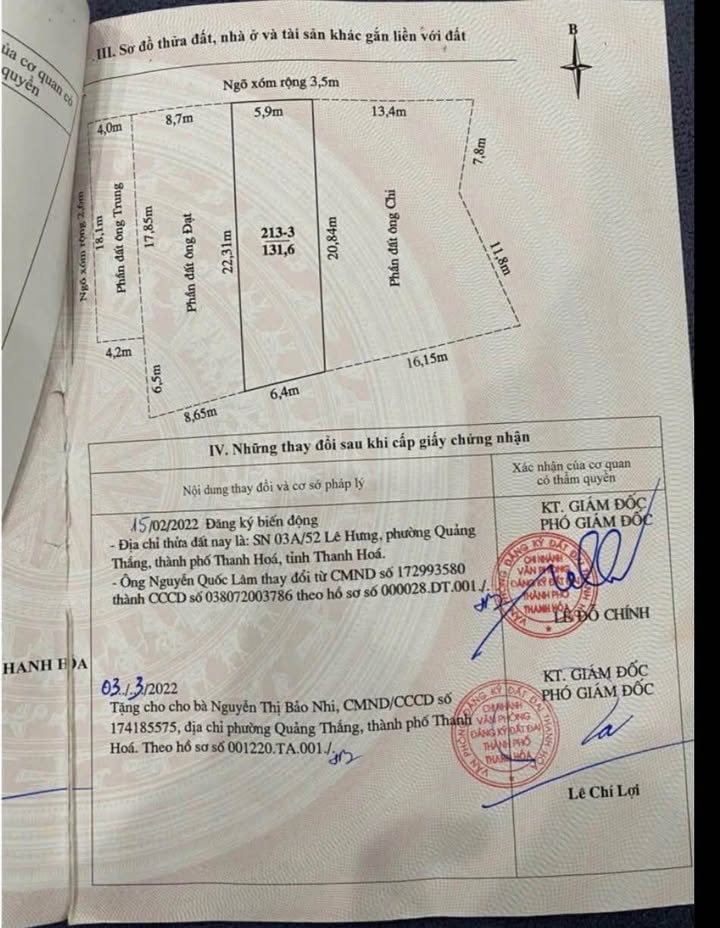 Đất nền chính chủ Lê Hưng, Quảng Thắng 132m² giá 2.8 tỷ - Cơ hội đầu tư sinh lời!