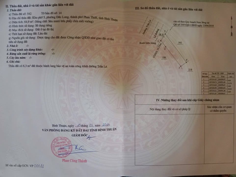 Đất nền khu phố 5, phường Đức Long, Phan Thiết 69.9m² giá 2.2 tỷ - Đầu tư sinh lời cao!