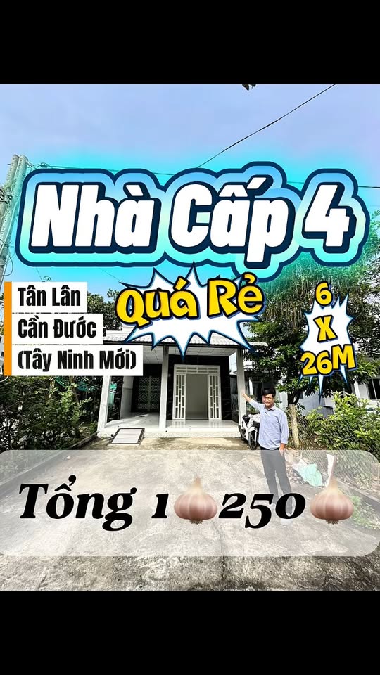 Nhà cấp 4 Tân Lân Cần Đước 156m² giá 1.25 tỷ - Dọn vào ở ngay!