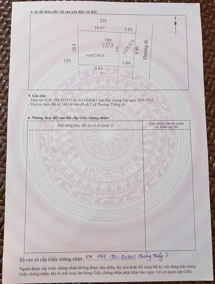 Đất thổ cư 122.8m² tại Thường Thắng, Hiệp Hòa - Giá chỉ 1.1 tỷ, nở hậu phong thủy!