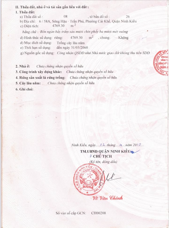 Đất nền Cồn Khương, quận Ninh Kiều 4.769,3m² giá 14,3 tỷ - Đầu tư sinh lời lý tưởng!