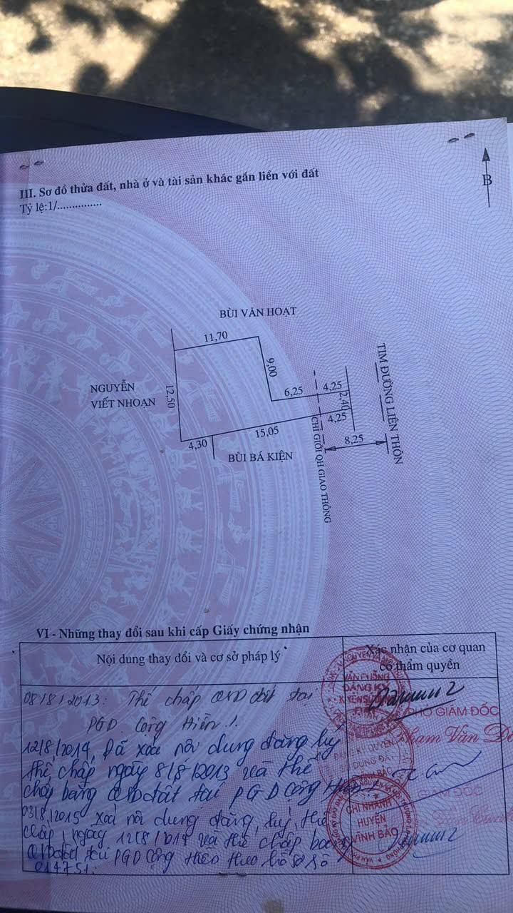 Đất thổ cư Vĩnh Hải 138m² giá 880 triệu - Mặt đường nhựa ngay ngã tư!